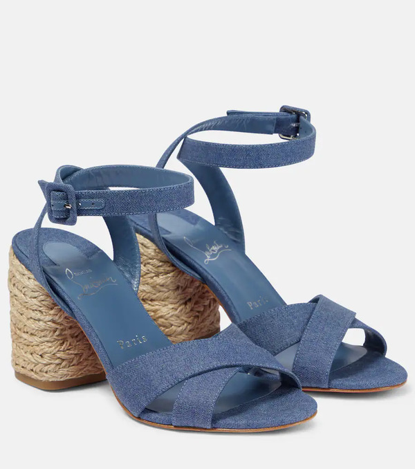  Christian Louboutin Christian Louboutin Summer Mariza Denim Espadrilles Sandals 