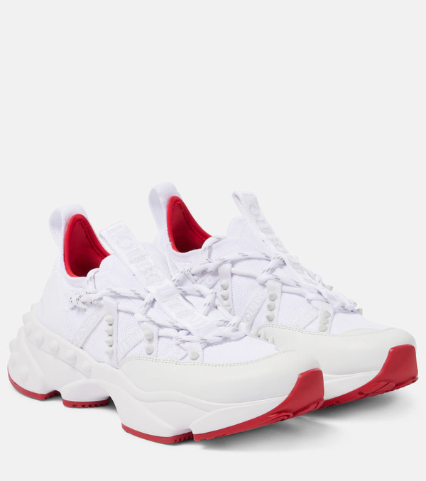  Christian Louboutin Christian Louboutin Trailnrun Leather-trimmed Sneakers 