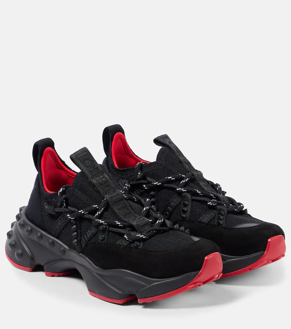  Christian Louboutin Christian Louboutin Trailnrun Suede-trimmed Sneakers 