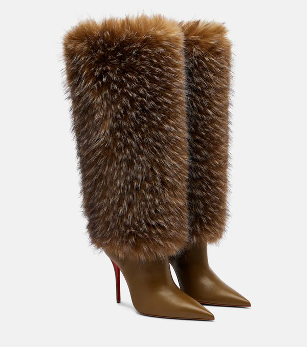  Christian Louboutin Christian Louboutin Yangzee 100 Leather Knee-high Boots 
