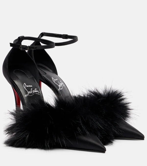  Christian Louboutin Christian Louboutin Zanzee 100 Crãªpe Satin Pumps 