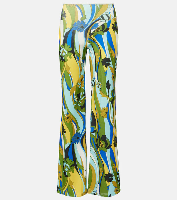  Christopher Esber Christopher Esber Acidic Floral Jersey Wide-leg Pants 