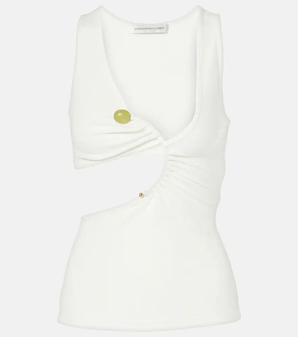  Christopher Esber Christopher Esber Arc Stone Ribbed-knit Tank Top 