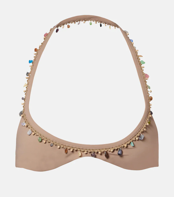  Christopher Esber Christopher Esber Beach Quartz Minuscule Embellished Bikini Top 