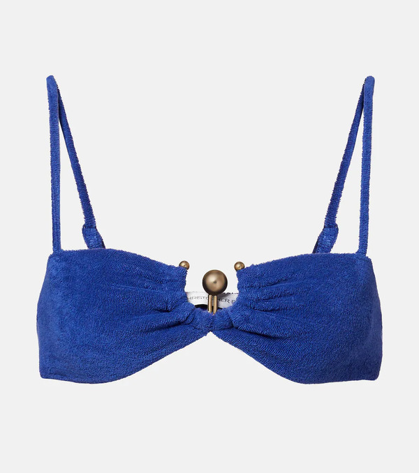  Christopher Esber Christopher Esber Cotton-blend Terry Bra Top 