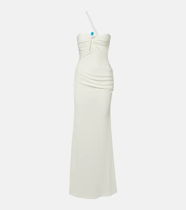  Christopher Esber Christopher Esber Crystal Pin Cutaway Embellished Maxi Dress 
