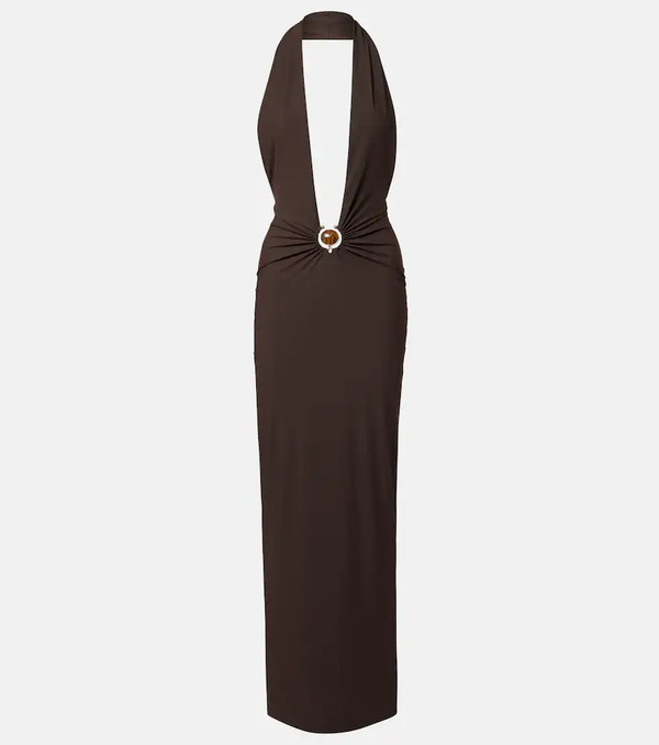 Christopher Esber Christopher Esber Embellished Halterneck Maxi Dress 