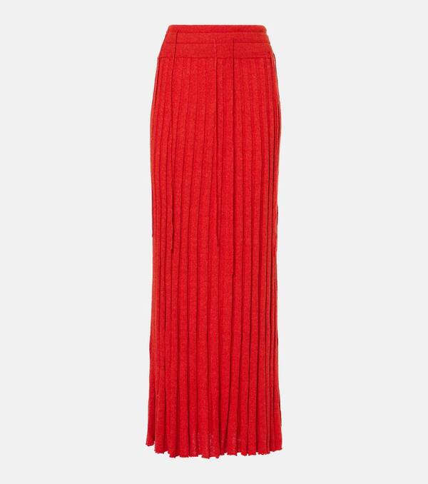  Christopher Esber Christopher Esber Linen And Silk-blend Maxi Skirt 