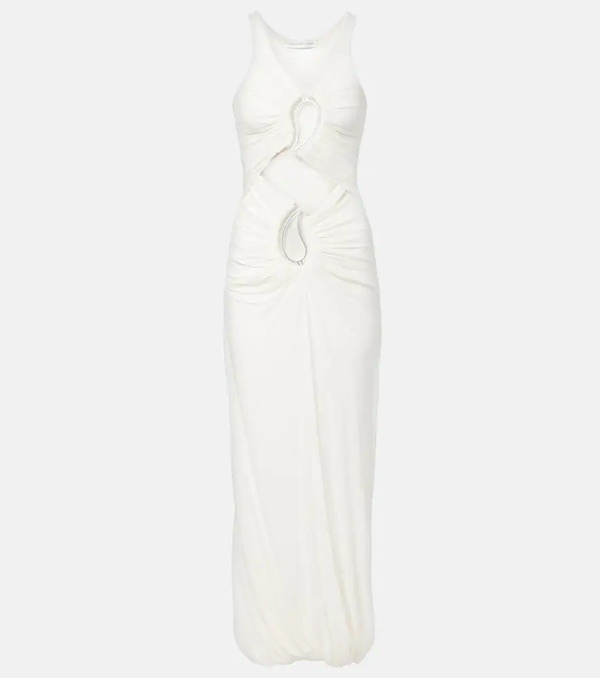  Christopher Esber Christopher Esber Paisley Disconnect Cutout Jersey Maxi Dress 