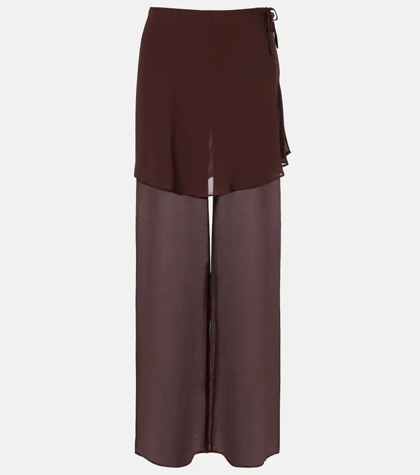  Christopher Esber Christopher Esber Sheer Silk Wide-leg Pants 
