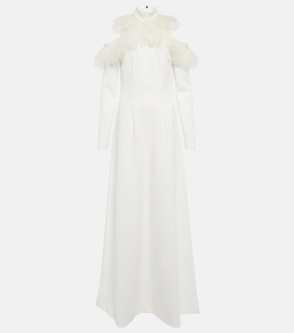  Christopher Kane Christopher Kane Bridal Feather-trimmed Crãªpe Gown 