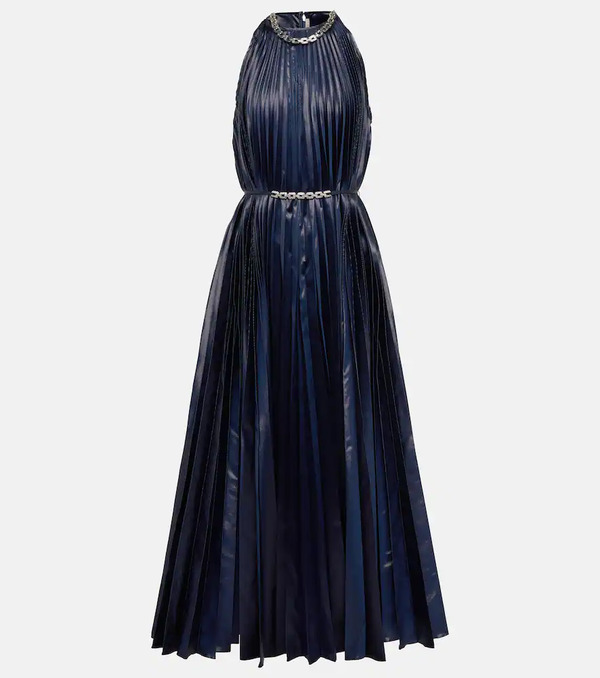  Christopher Kane Christopher Kane Embellished Halterneck Lamã© Midi Dress 