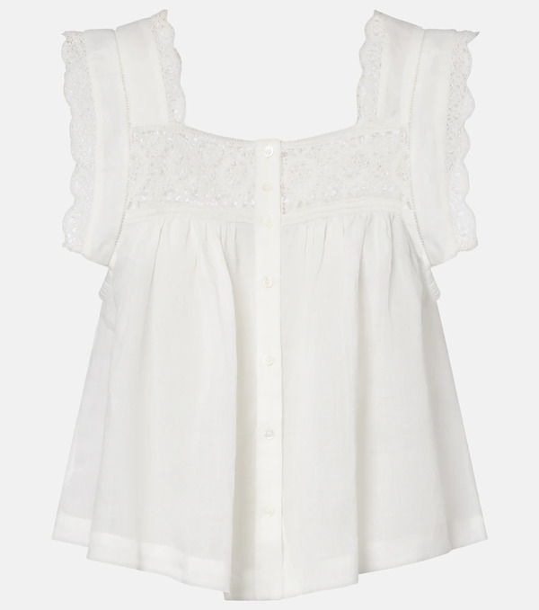  Citizens Of Humanity Citizens Of Humanity Mia Lace-trimmed Top 