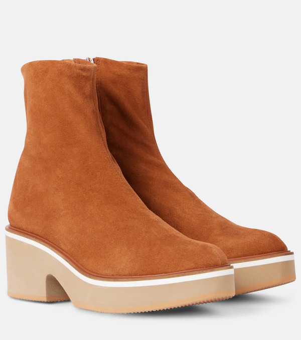  Clergerie Clergerie Albane Suede Platform Ankle Boots 