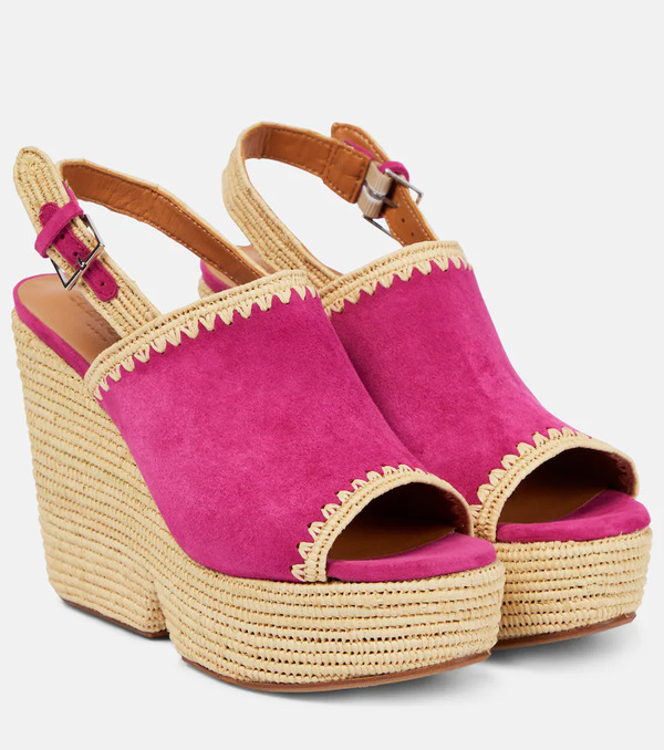  Clergerie Clergerie Damya Suede Wedge Sandals 
