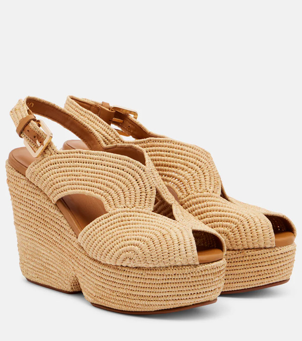  Clergerie Clergerie Dolce Raffia Platform Sandals 