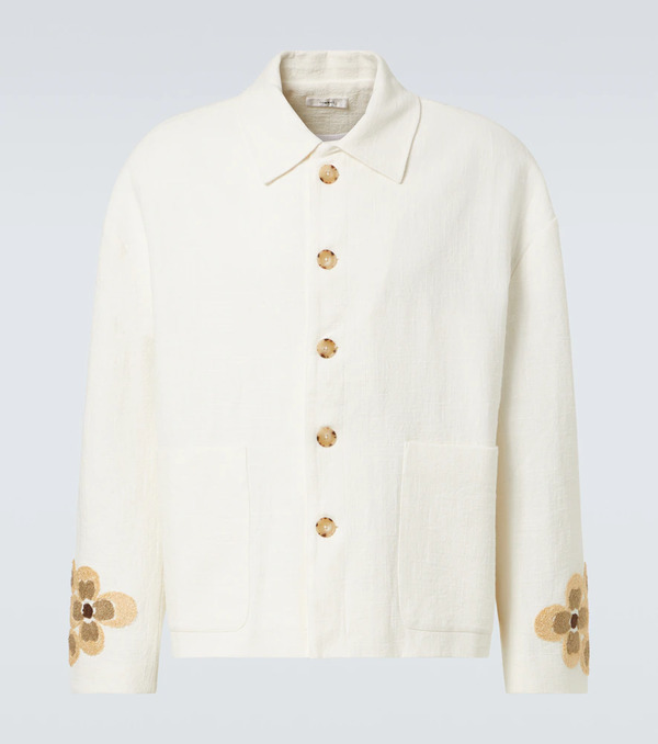  Commas Commas Floral Linen And Cotton Bouclã© Jacket 