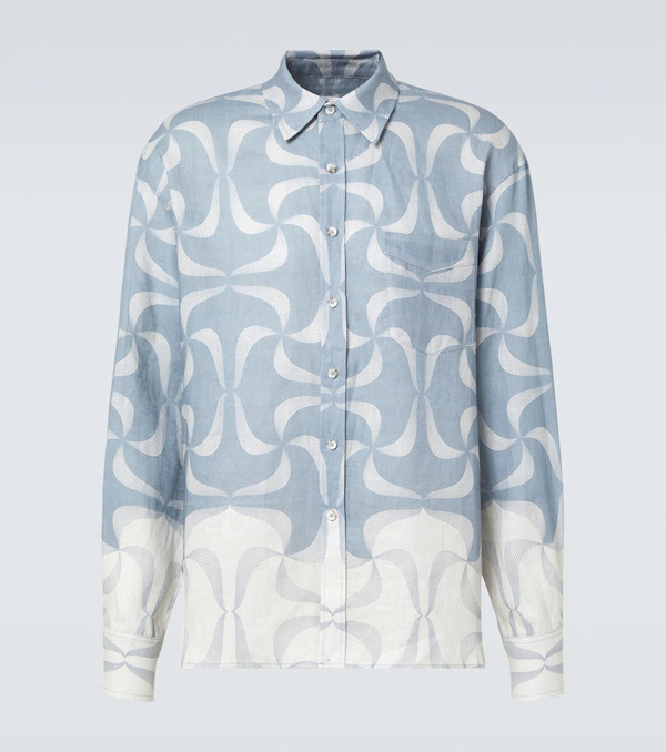  Commas Commas Mantra Printed Linen Shirt 