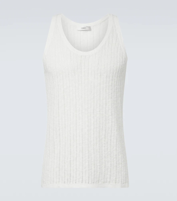  Commas Commas Pointelle Cotton And Linen Tank Top 