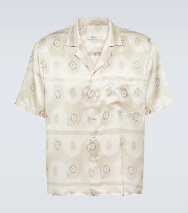  Commas Commas Printed Silk And Cotton Shirt 