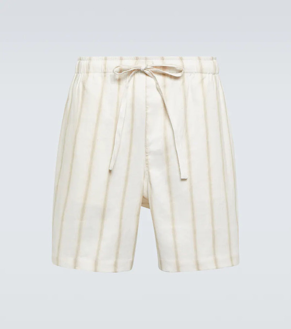  Commas Commas Striped Linen-blend Shorts 