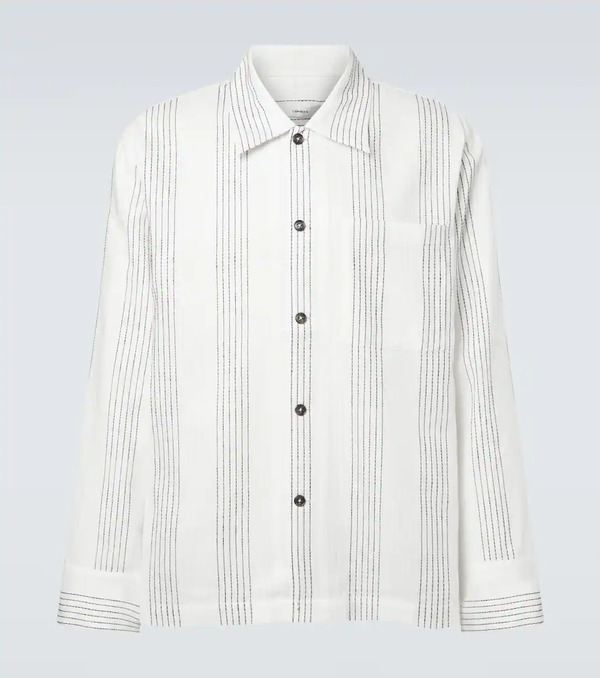  Commas Commas Textured Striped Cotton Overshirt 
