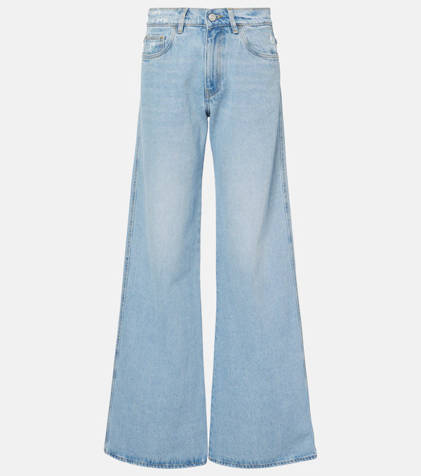  Coperni Coperni Leather-trimmed Wide-leg Jeans 