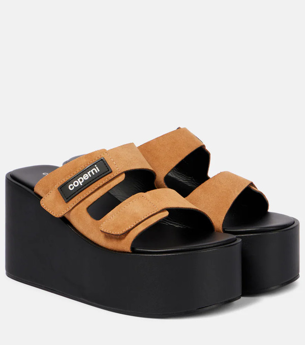  Coperni Coperni Logo Suede Wedge Mules 