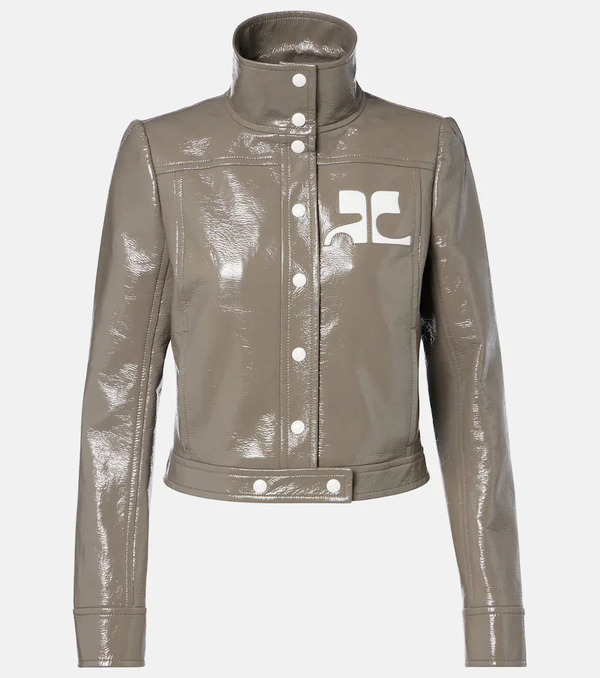  Courreges Courrã¨ges Logo Vinyl Cropped Jacket 