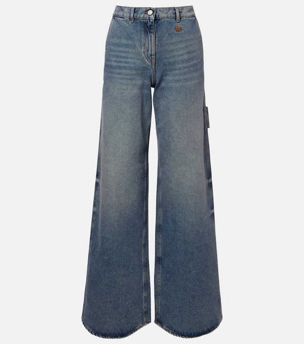  Courreges Courrã¨ges Logo Wide-leg Jeans 