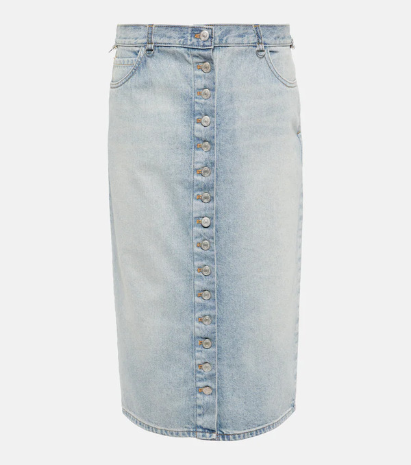  Courreges Courrã¨ges Multiflex Denim Midi Skirt 