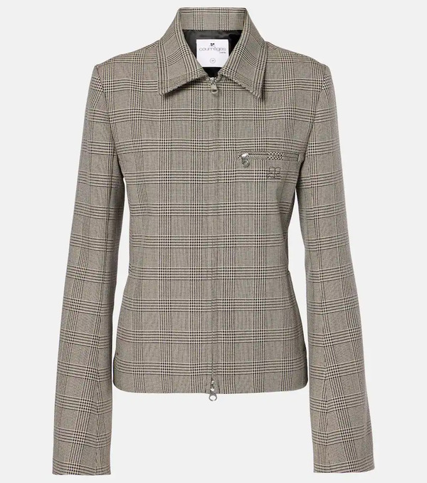  Courreges Courrã¨ges Prince Of Wales Check Wool-blend Jacket 