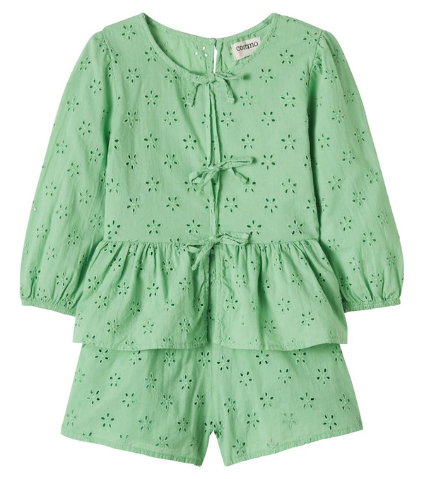  Cozmo Cozmo Alma Broderie Anglaise Top And Shorts Set 