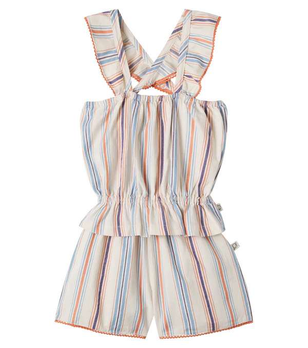  Cozmo Cozmo Ava Striped Cotton Top And Shorts Set 
