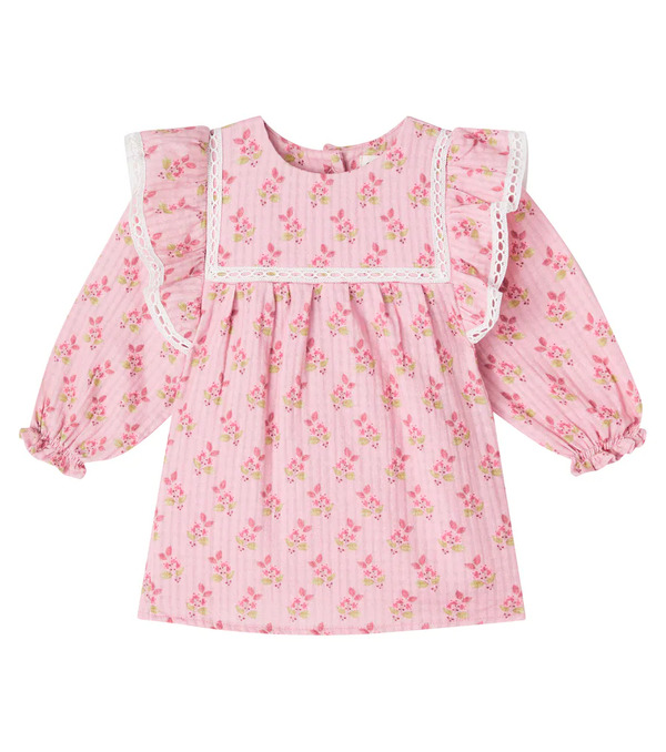  Cozmo Cozmo Baby Isquia Floral Ruffled Cotton Dress 