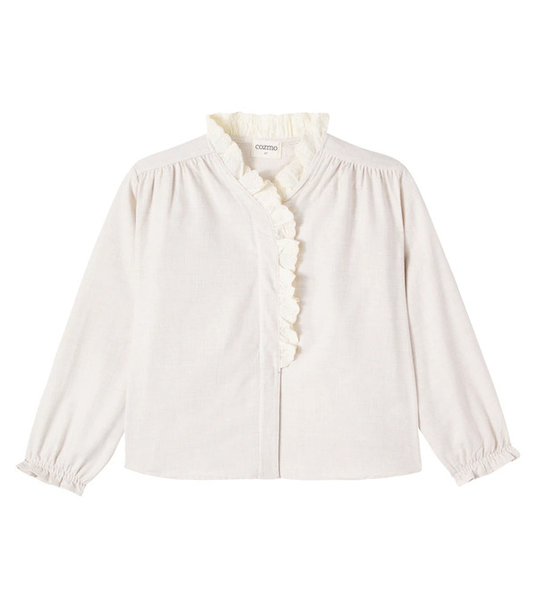  Cozmo Cozmo Malaca Ruffled Cotton Blouse 