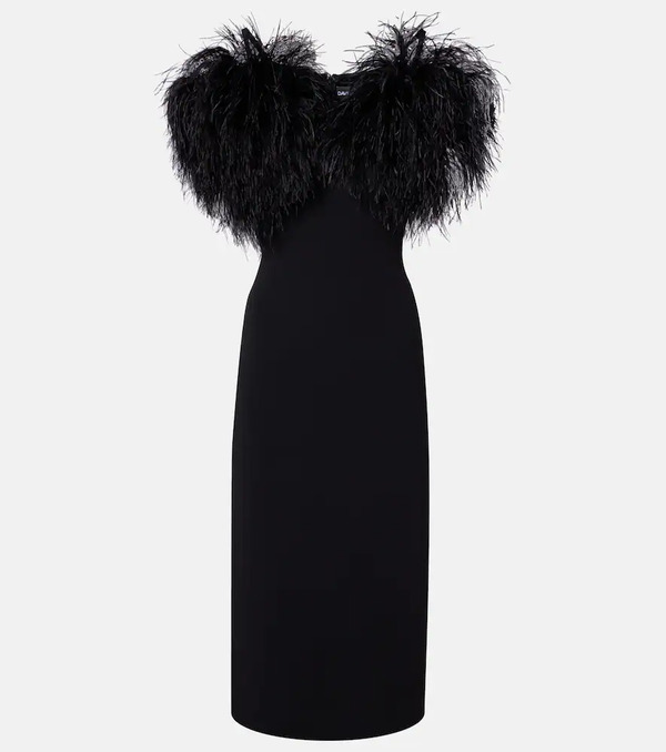  David Koma David Koma Feather-trimmed Cocktail Dress 