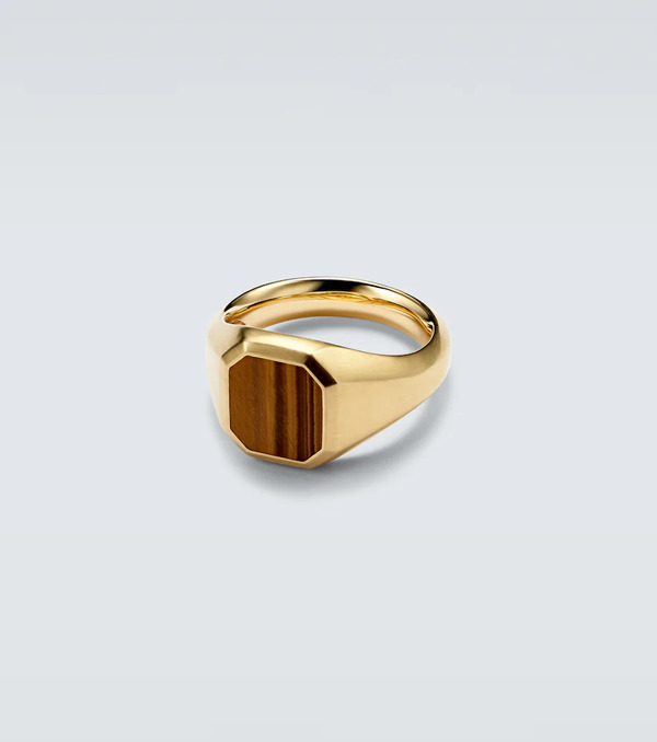  David Yurman David Yurman Streamlineâ® 18kt Gold Ring With Tiger's Eye 