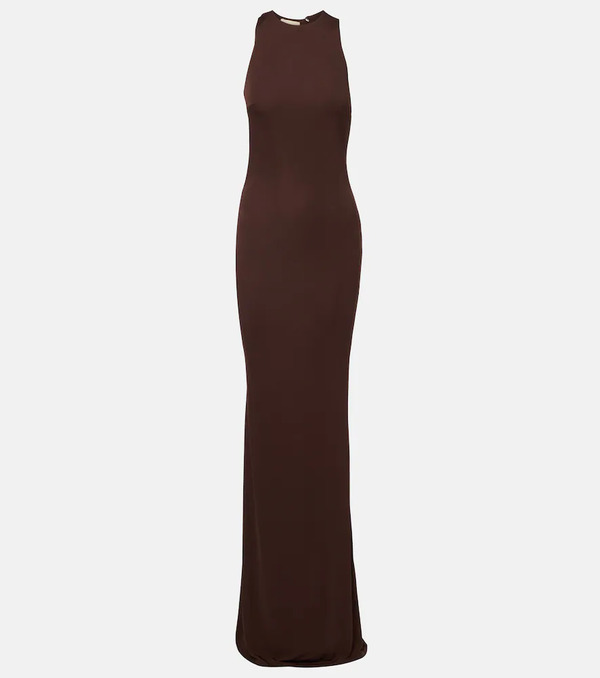 De La Vali De La Vali Maha Beaded Open-back Jersey Gown 