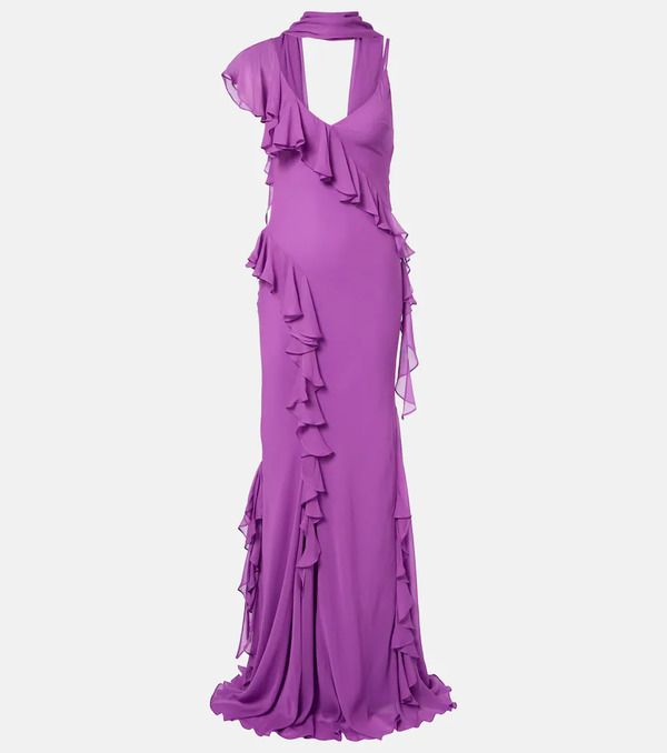  De La Vali De La Vali Mayara Ruffled Georgette Gown 