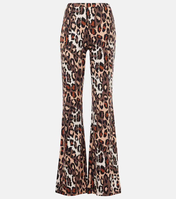  Diane Von Furstenberg Diane Von Furstenberg Brooklyn Leopard-print Flared Pants 