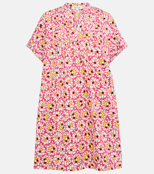  Diane Von Furstenberg Diane Von Furstenberg Fiona Printed Cotton Minidress 