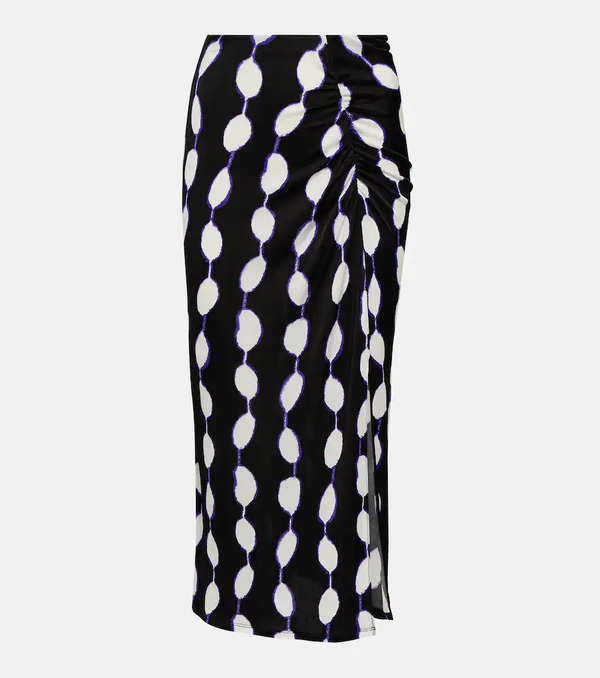  Diane Von Furstenberg Diane Von Furstenberg Garcel Printed Jersey Midi Skirt 