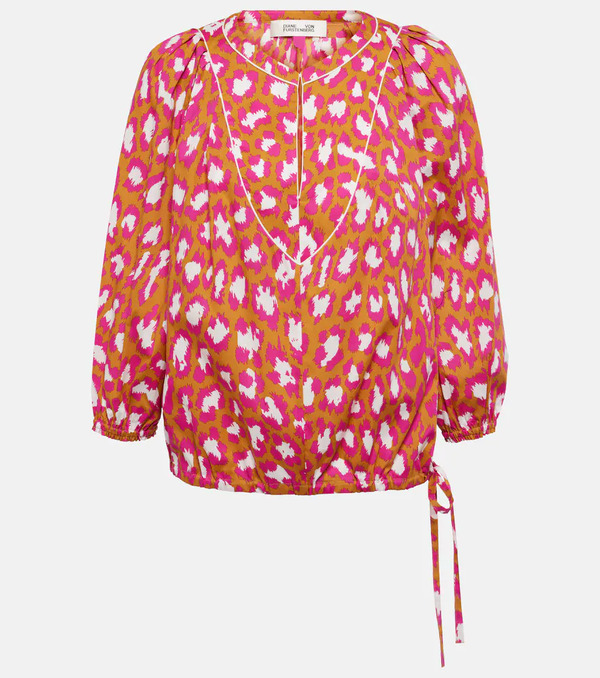  Diane Von Furstenberg Diane Von Furstenberg Juliette Printed Cotton-blend Top 