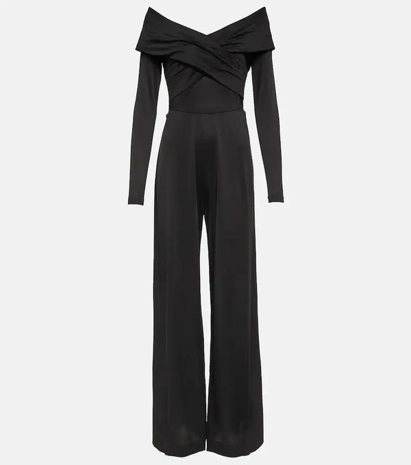  Diane Von Furstenberg Diane Von Furstenberg Lucien Jersey Off-shoulder Jumpsuit 