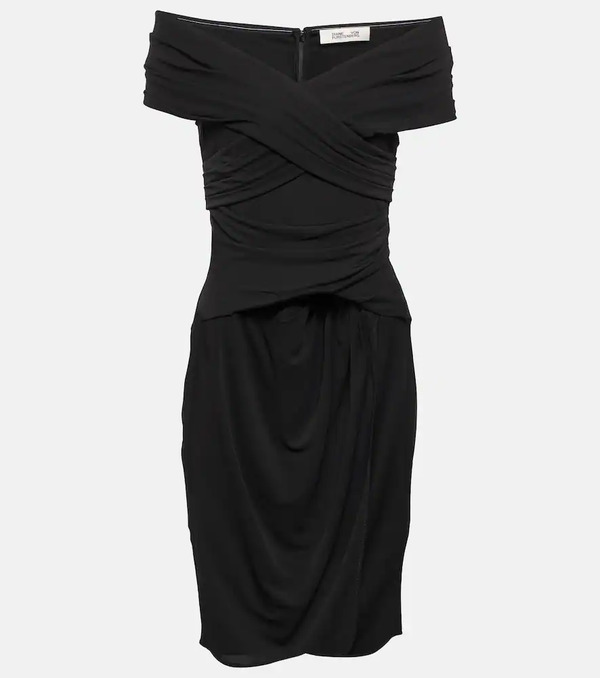  Diane Von Furstenberg Diane Von Furstenberg Off-shoulder Jersey Minidress 