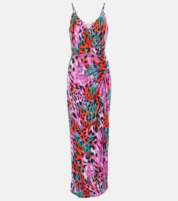  Diane Von Furstenberg Diane Von Furstenberg Saavya Leopard-print Maxi Dress 