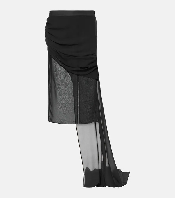  Didu Didu Draped Chiffon Midi Skirt 
