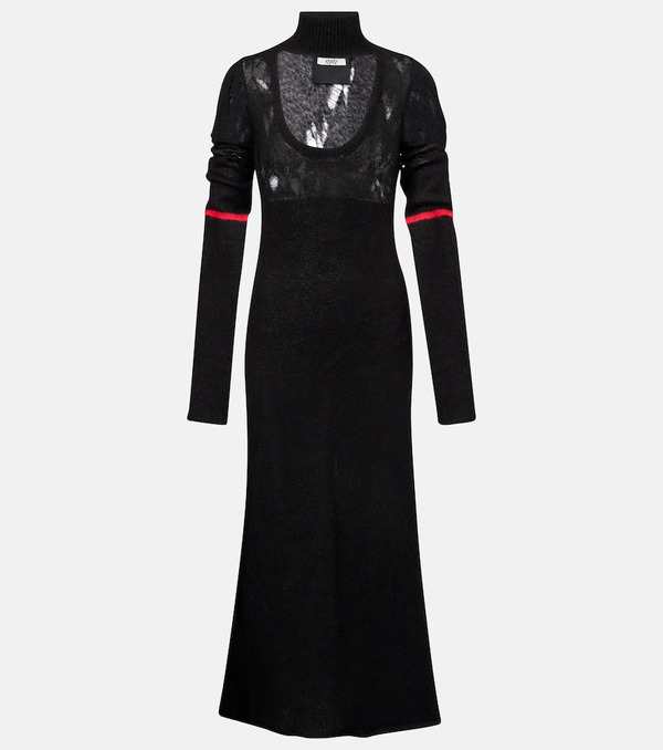  Didu Didu Knit Cutout Turtleneck Maxi Dress 