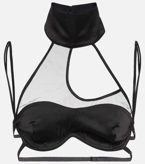  Didu Didu Mesh-paneled Satin Bralette 